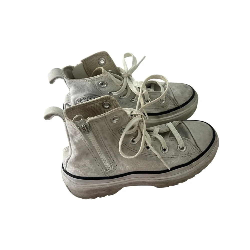 Converse Chuck Taylor All Star Lugged 2.0 High Top Zip Sneakers Parchment 13.5Y